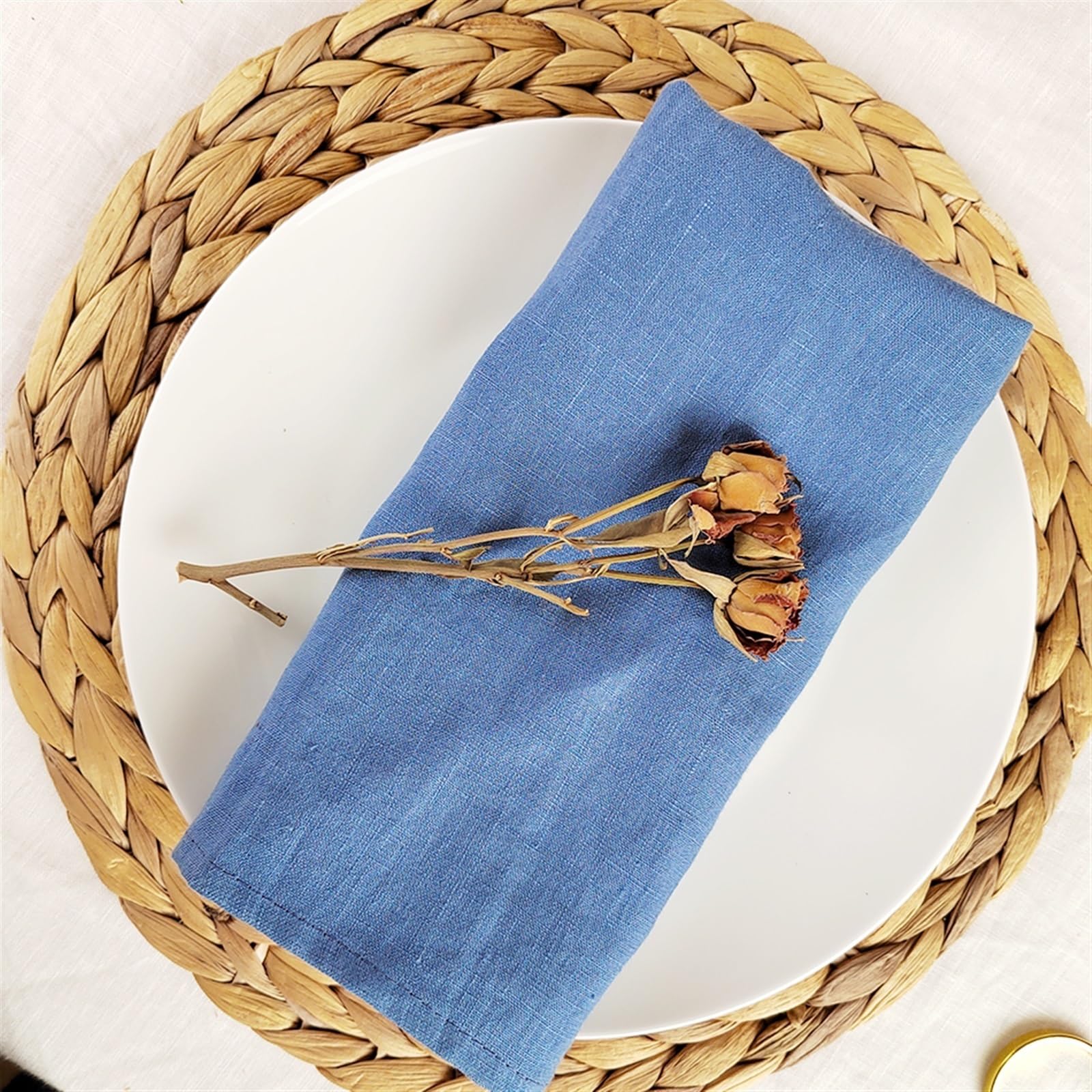 Cloth Napkins 6PCS 100% Linen Table Napkins,30x45cm Natural Material