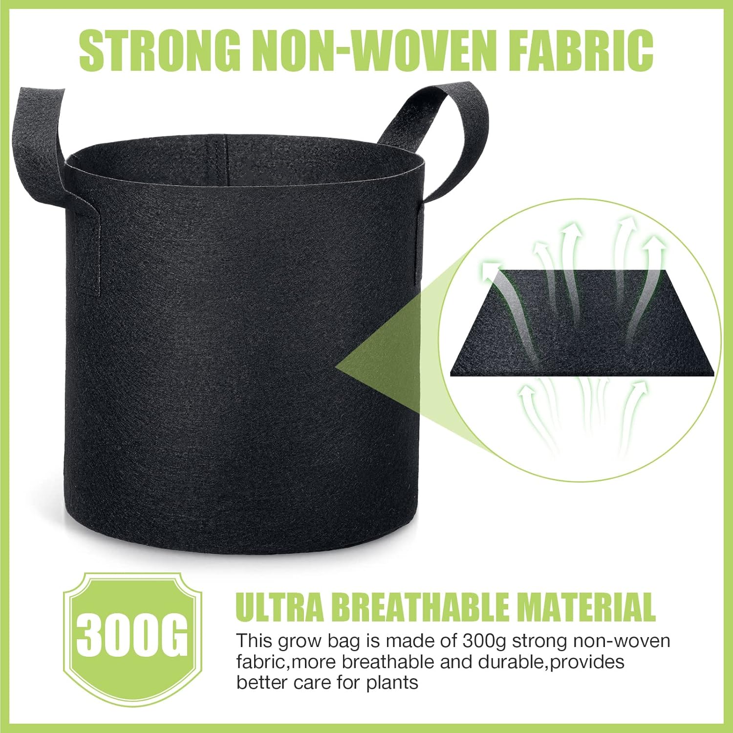Boao 30 Pack 2 Gallon Grow Bags Aeration Fabric Pots for Plants with Handles Thickened Non Woven Grow Pots Bulk Plant Bags for Garden Vegetable Flower
