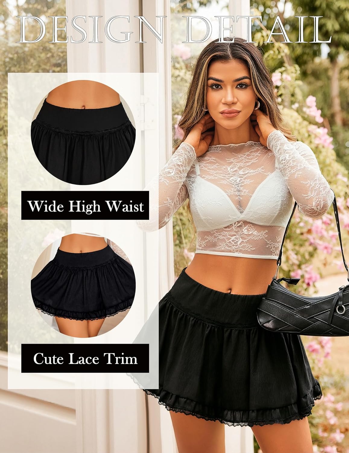 Avidlove Sexy Mini Skirt Flowy A Line Ruffle Hem Y2K Cute Lingerie Skirts - Image 4