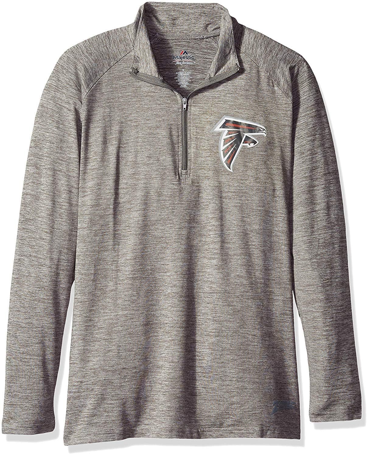 Zubaz NFL Women's Tonal Gray Space Dye 1/4 Zip Sweater