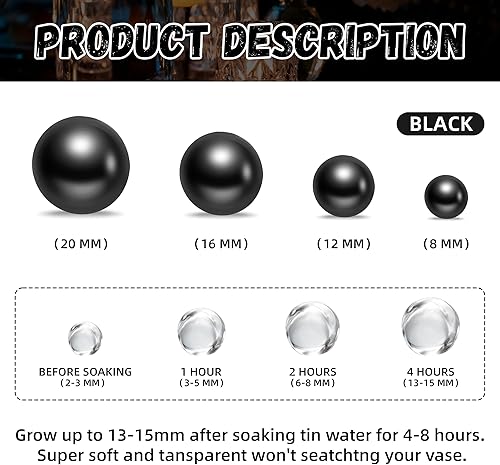 Miniatura 2 de BYMORE 300 cuentas flotantes para jarrones, relleno de jarrón de perlas sin agujero, para centros de mesa de velas flotantes, bricolaje, boda,