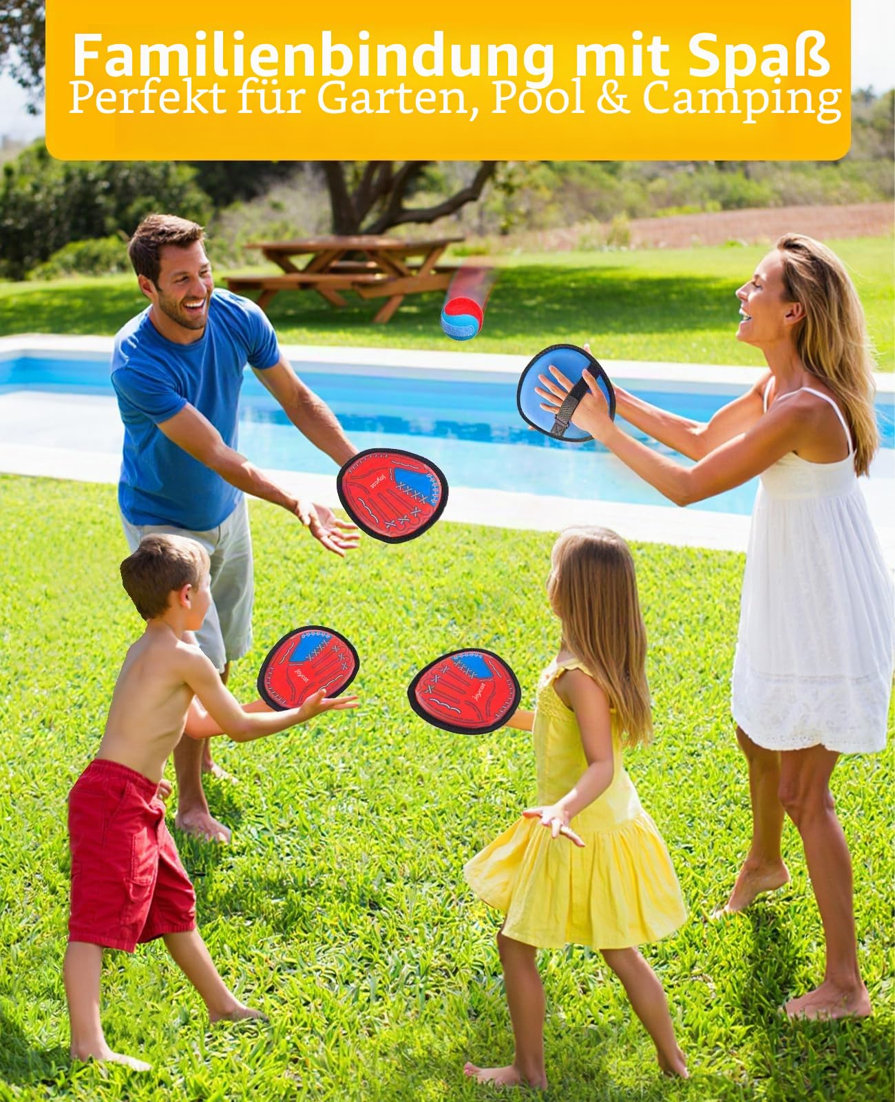 JoyCat Klettballspiel für Kinder Klettball Strandspielzeug Outdoor Spielzeug Wurfspiel Kinder Erwachsene Garten Outdoor Draußen Strand Spiele Klettspiel Kinder Spiele Geschenke 4 5 6 7 8 9 10 Jahre