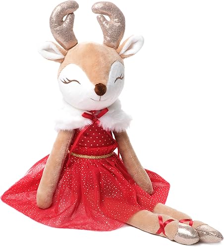Muñeca de peluche bailarina vestida de reno Bearington Noella, de 16.5pulgadas