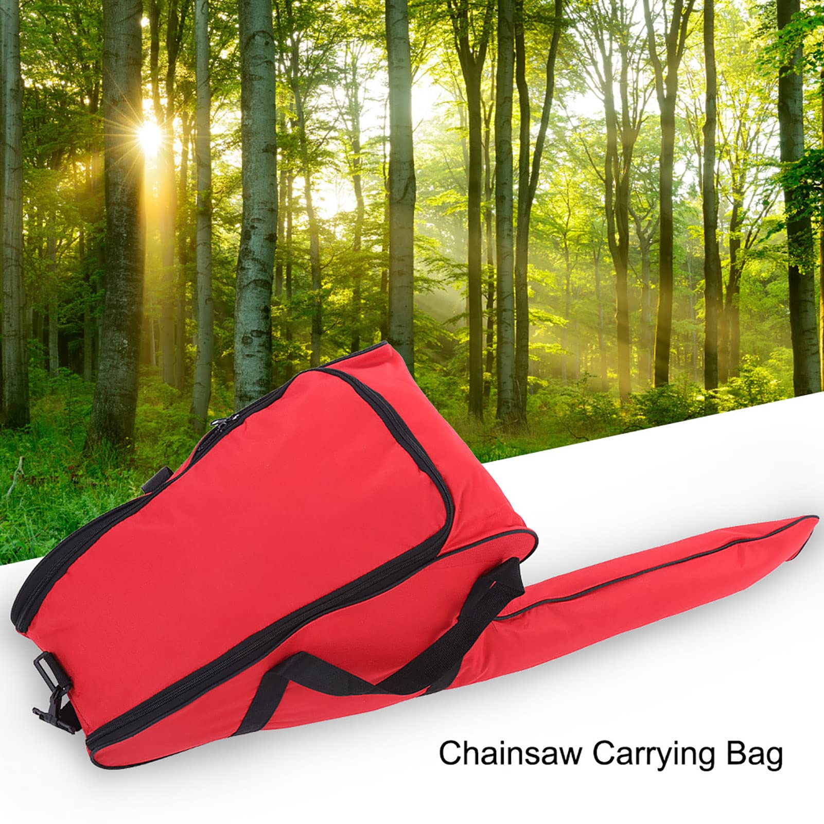 Tissting Bolsa de almacenamiento para motosierra, resistente bolsa de tela Oxford impermeable con cremallera larga y correas resistentes para herramientas de carpintería y leñadores