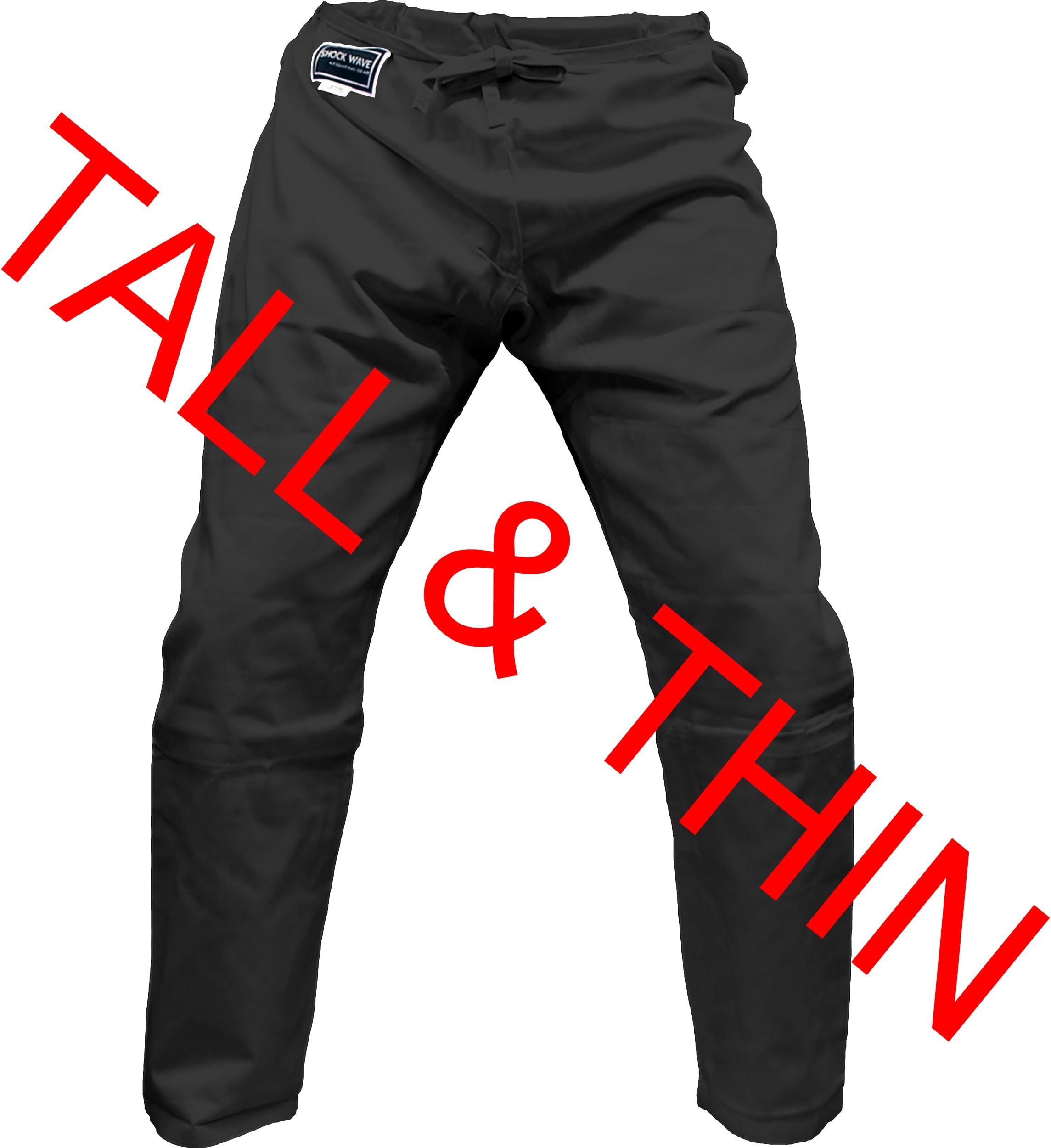 Piranha Gear Clearance Black Judo Grappling Pants TALL - Drawstring Waist