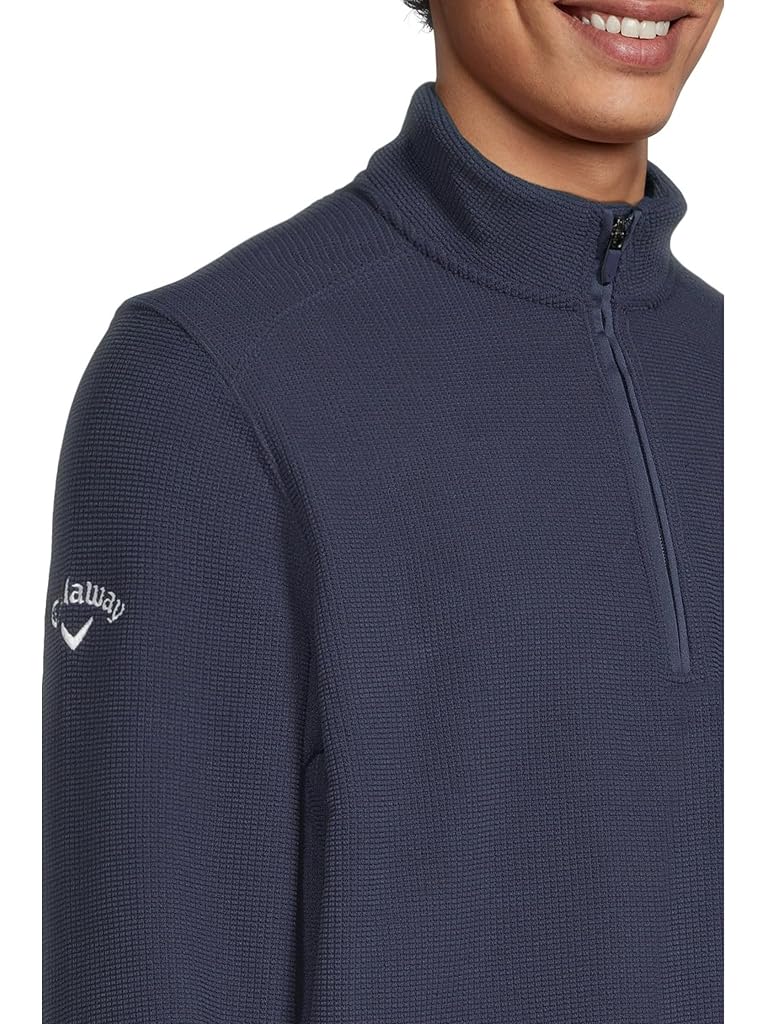 Blue Callaway Long Sleeve Waffle 1/4-zip