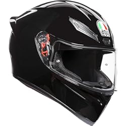 Cascos Moto Retro Homologados AGV E2205 K1 Solid Casco Moto Integral, Hombre, Negro, S