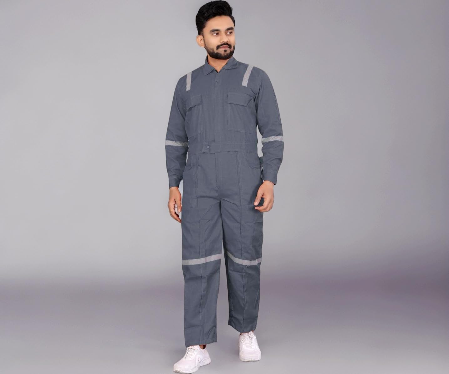 Men's Cotton Industrial Work WEAR Industrial Coverall Boiler Suit with Reflective Tape