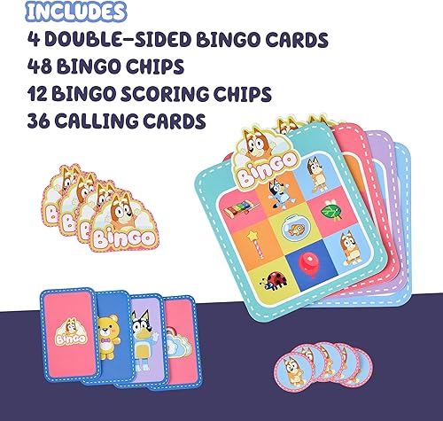 Miniatura 3 de Bluey - Juego de cartas de bingo de Bingo - Divertido juego de memoria donde hacer coincidir imágenes (13034)