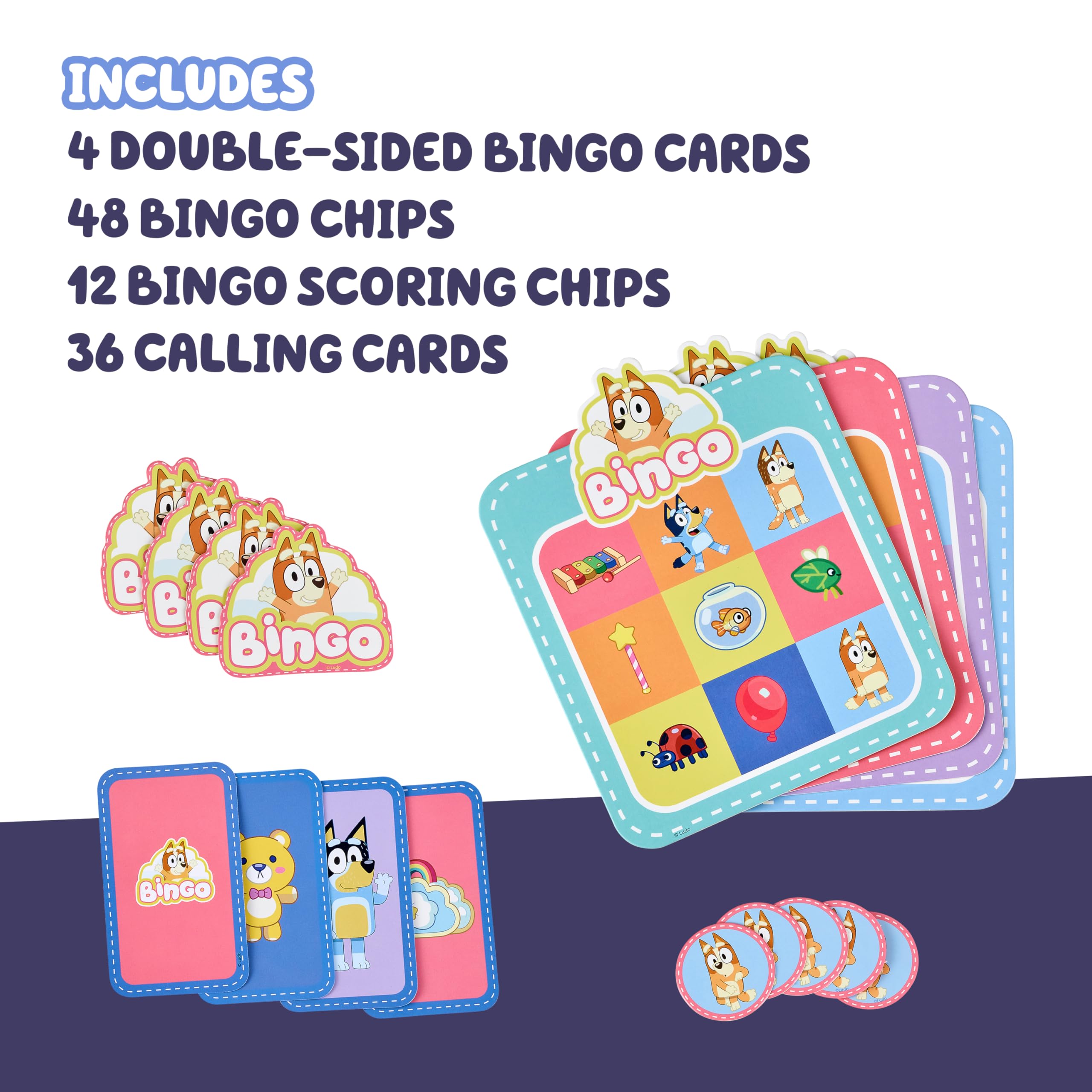 Snapklik.com : Bluey Bingos Bingo Card Game, Kids Image Matching Card Game