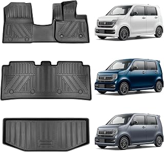 適合ホンダ N-WGN JH3 JH4 フロアマット1-2列目+トランクマット防水専用設計 2019年8月~現行3D立体構造N-WGN NWGN N-wagonアクセサリー 縁高 TPE材質 耐摩擦 耐汚 折りたたみ式 取付簡単 カー用品
