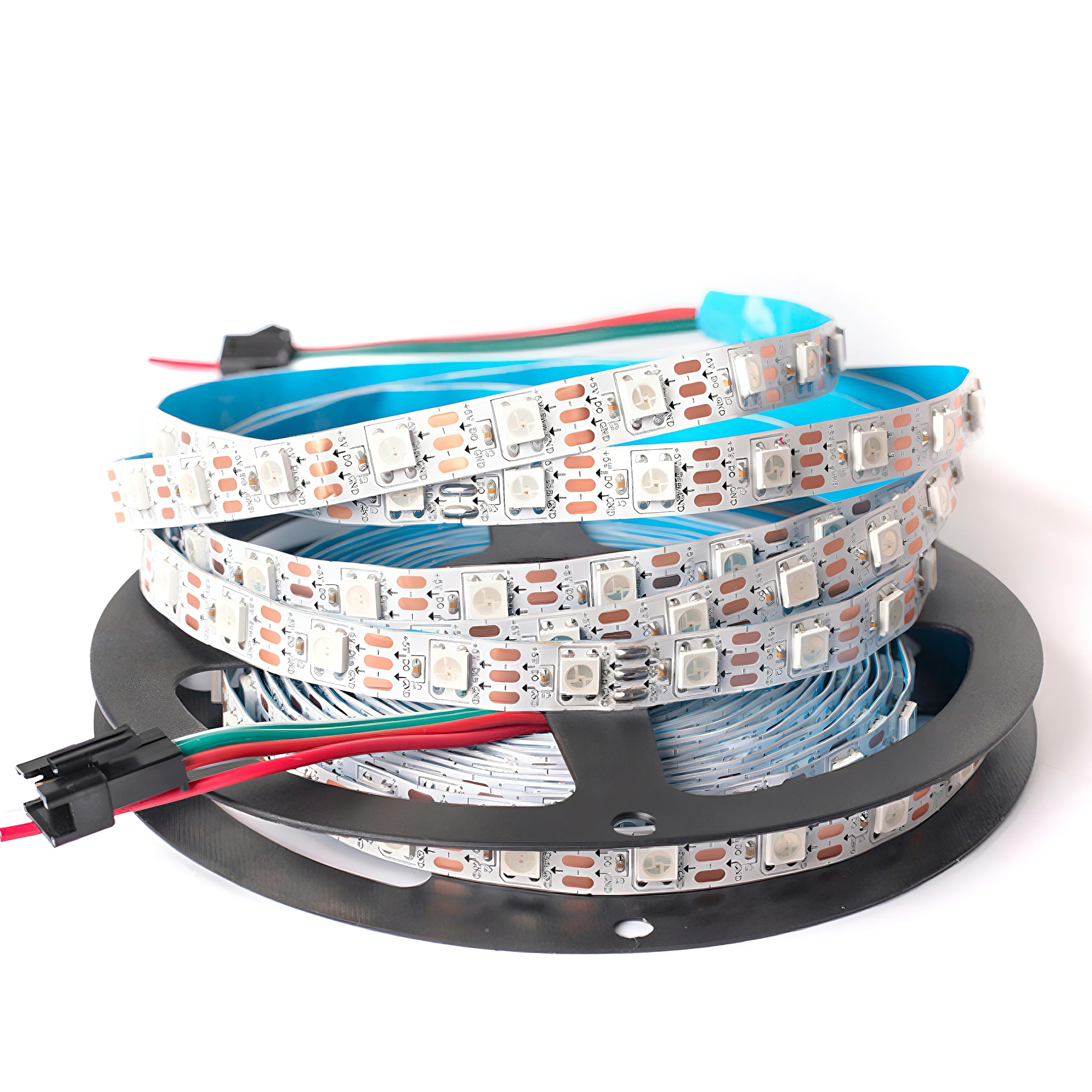hao WS2812B Single LED Strip Addressing WS2811 5050 SMD RGB Strip 50 5.4ft 60 pixelsm 300 pixels White PCB Color LED Strip Non-Waterproof DC5V-image-19