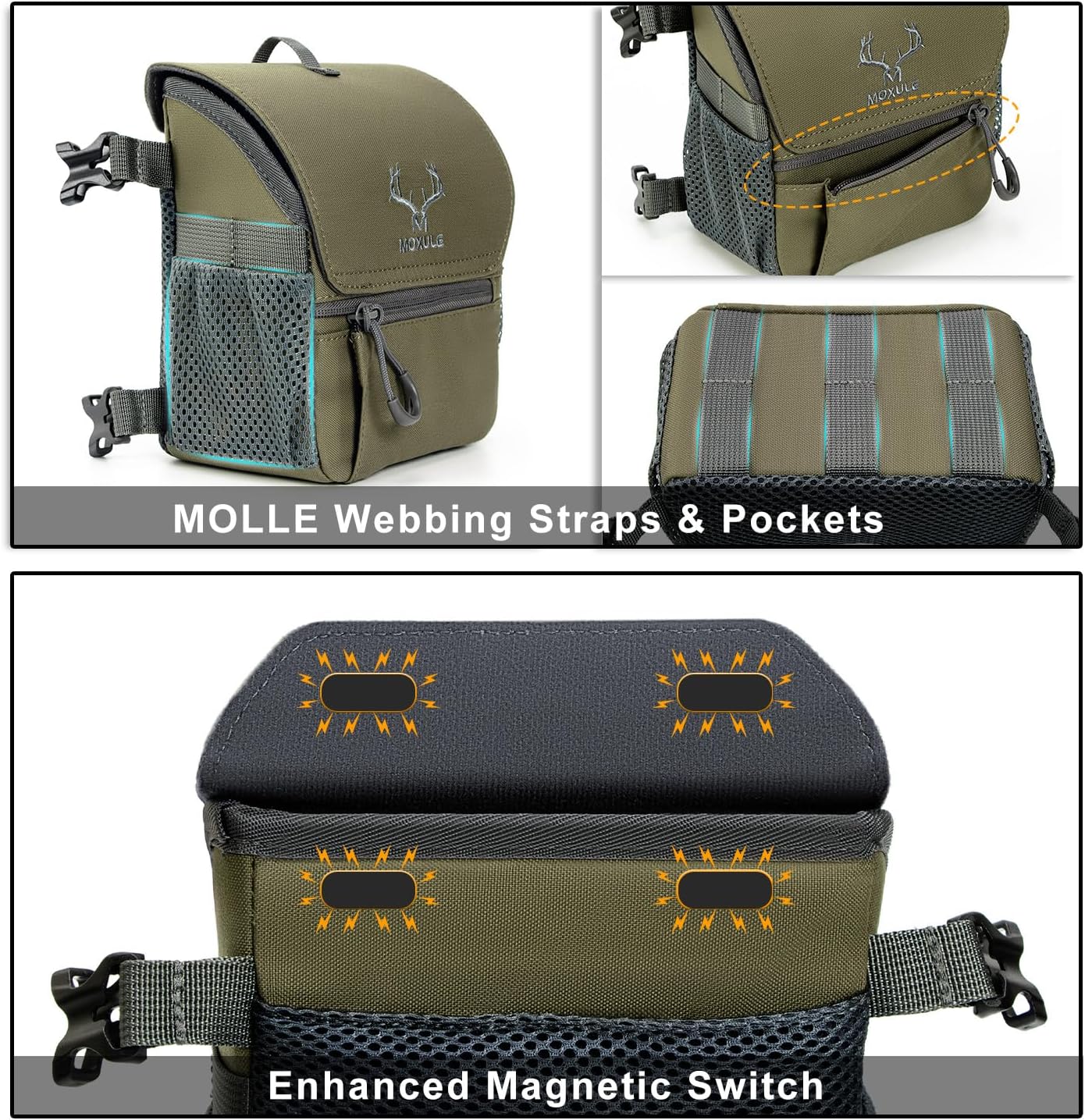 Binocular Harness Chest Pack: Bino Case with Magnetic Lid and Rain Cover for Huntin... - Image 4