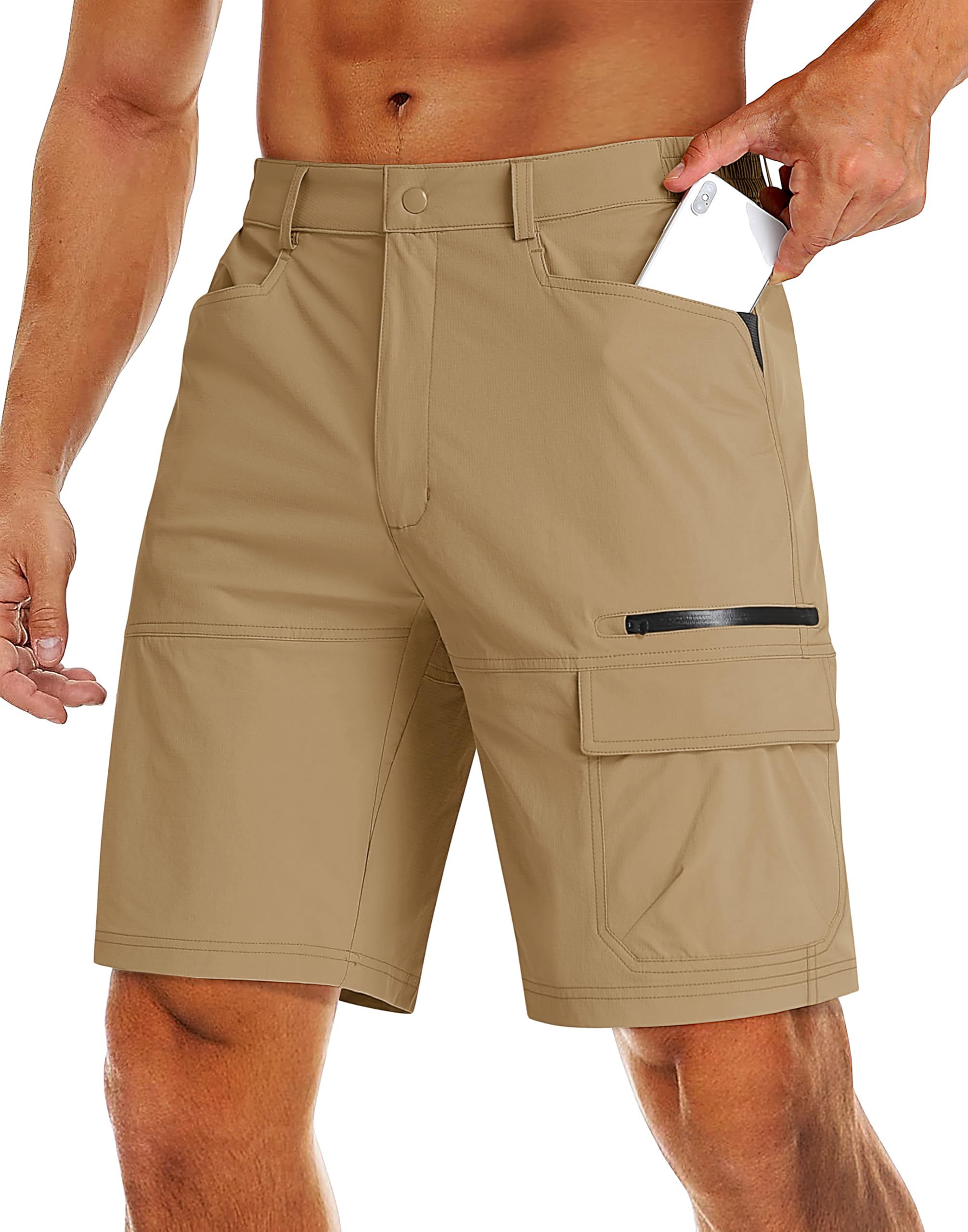MAGCOMSEN Men's Hiking Cargo Shorts 9" Quick Dry Lightweight Summer Casual Shorts for Men Work Golf Outdoor 5 Pockets