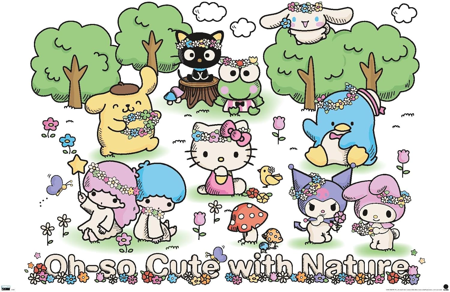 Hello Kitty and Friends: 24 Nature - Group Wall Poster, 34L" x 22.4W", Premium Unframed Version