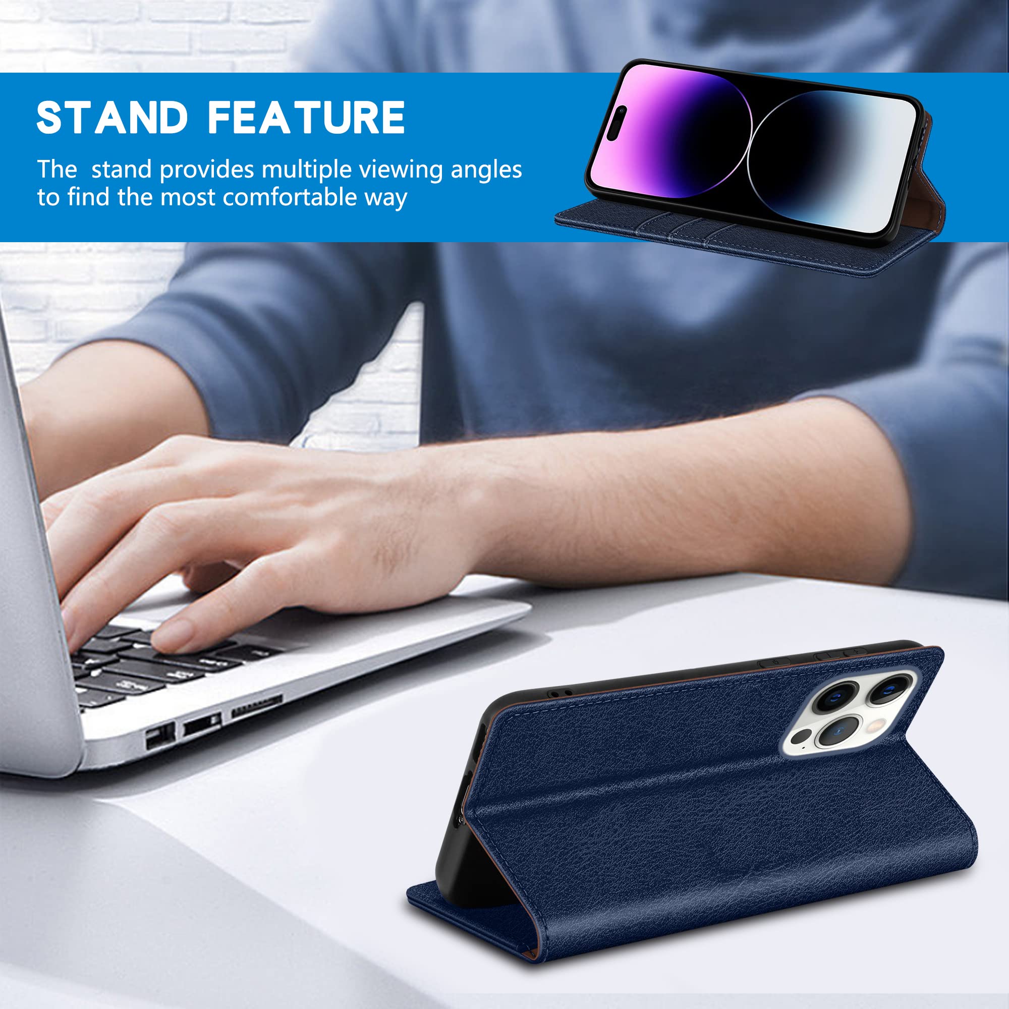 Amazon.com: ZZXX for iPhone 14 Pro Max Wallet Case with [RFID