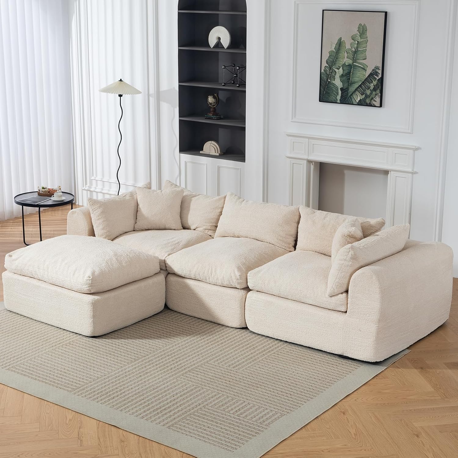 113” Cloud Boneless Sofa Couches for Living Room with Deep