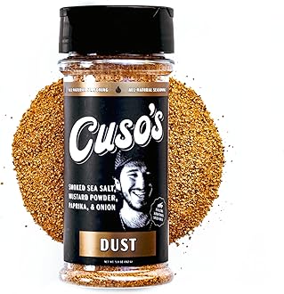 - Cuso's Dust BBQ Seasoning Rub - Steak Seasoning for Smoking, Grill. & Marinade - Spices for Steaks, Meat, Pork, Chicken, & Veggies - 1 Count BBQ Rubs - 5 oz bottle
