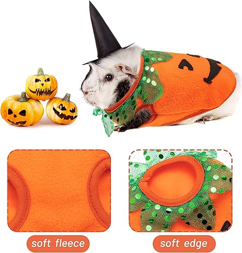 Miniatura 3 de IPRAVOCI Disfraz de conejillo de indias de Halloween, lindo forro polar para animales pequeños, trajes para conejos, hurones, ratas, chinchillas,