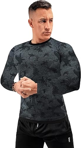 Miniatura 2 de FUXERT Camisa de sauna para hombre, traje de sudor, camiseta de compresión para pérdida de peso, moldeador de cuerpo, camisas para entrenamiento y