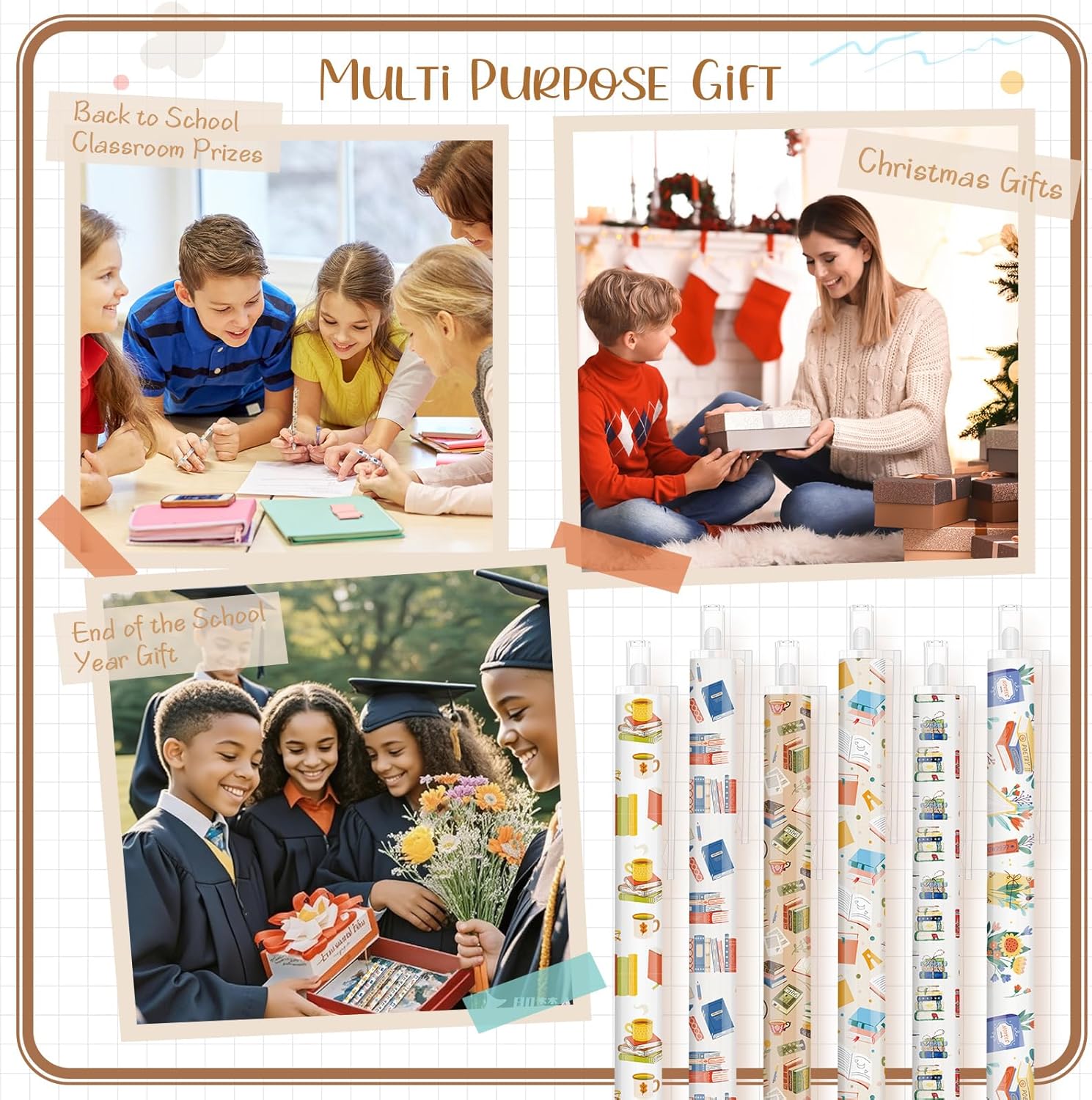 Jetec 60 Pcs Book Lover Gifts Ballpoint Pens Sets Stuff Aesthetic Retractable Pens Office Supplies Gift for Student Book Club Reading Librarian Gifts - Image 5