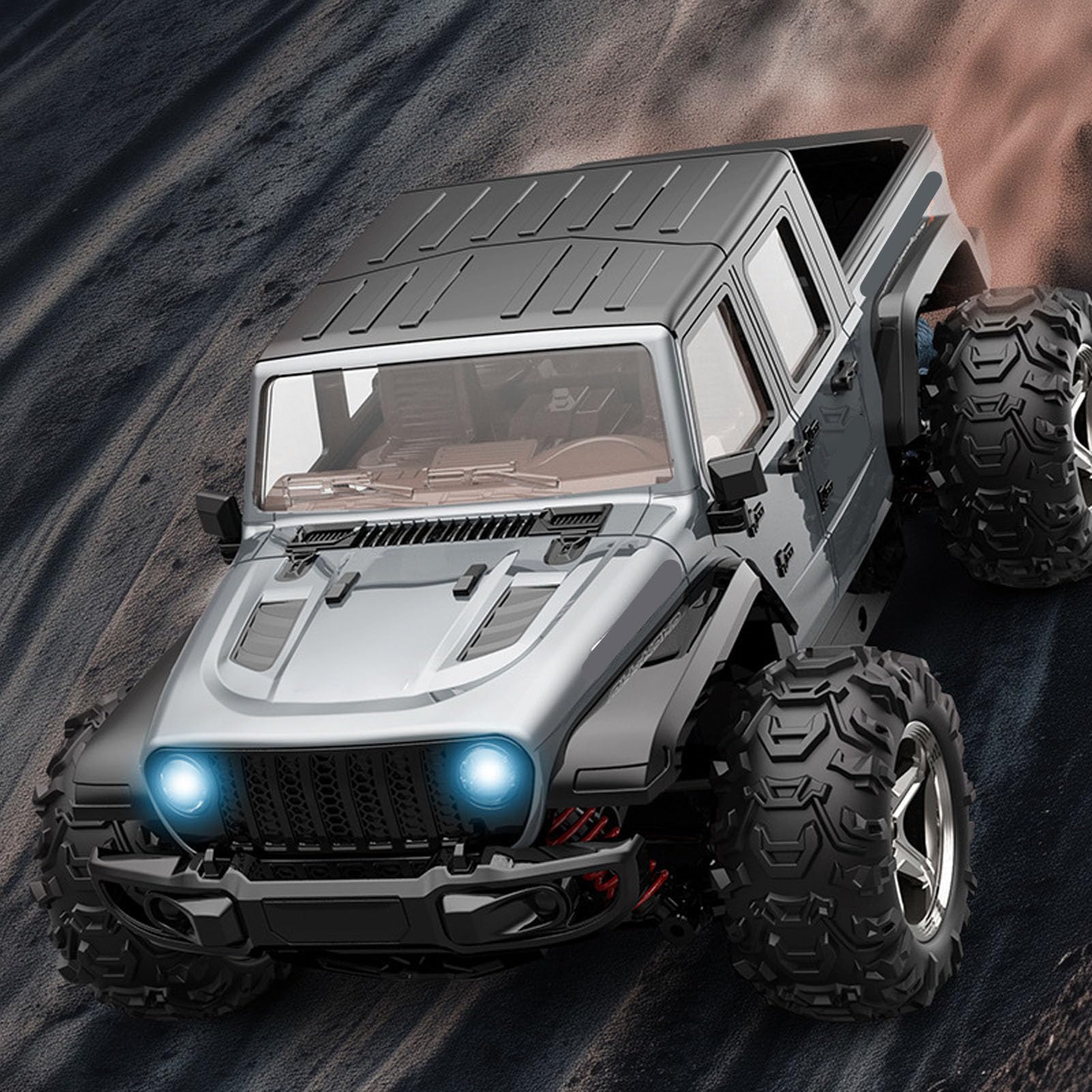 Pickup Fuoristrada RC in Scala 1:20 per Ragazzi Dai 6 Ai 12 Anni Che Giocano in Cortile All'aperto, Trazione Integrale per Navigare su Tutti i Terreni, Forte capacità di A (GREY)