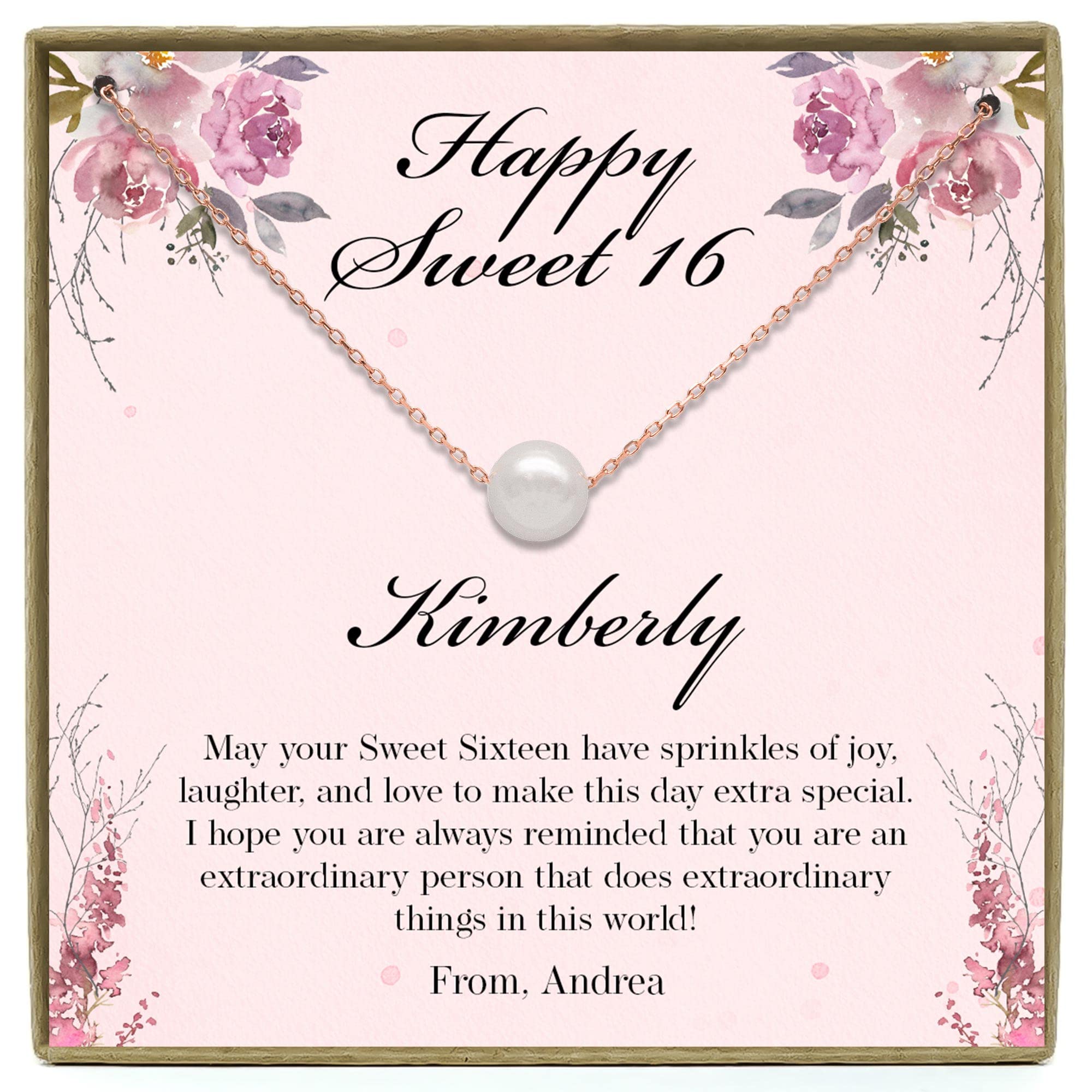 16th Birthday Gifts for Girls, Sterling Silver, Sweet 16 Gifts for Girls, 16 Year Old Birthday Gift Ideas, Birthday Necklace Gift for Teenage Girl