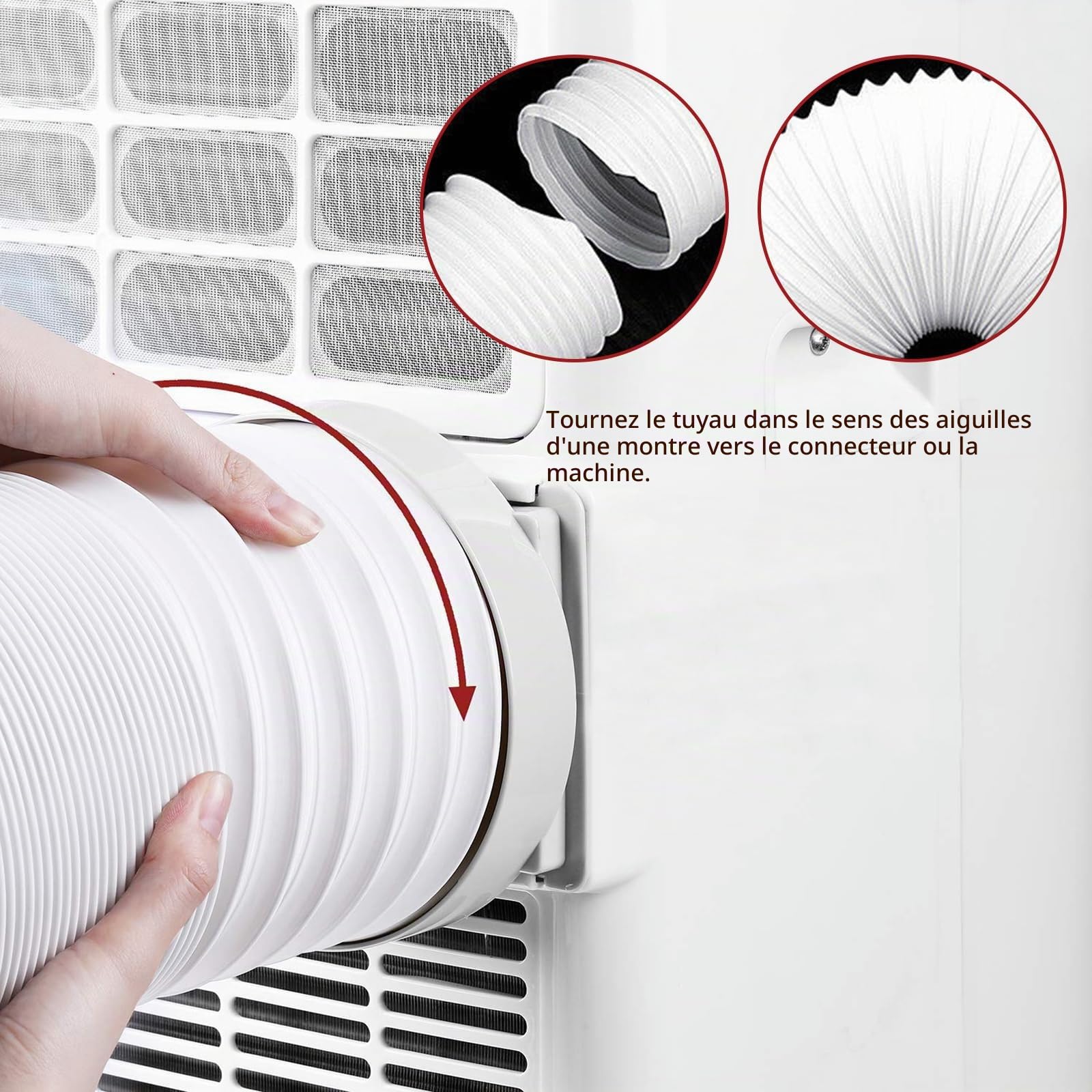 Tuyau d'évacuation, Tuyau de ventilation flexible, Tuyau d'évacuation pour climatisation, Tuyau d'évacuation pour sèche-linge, Tuyau pour climatisation pour climatiseurs, sèche-linge, Tuyau