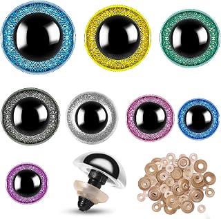 160pcs Large Safety Eyes for Amigurumi Glitter Eye for Stuffed Animals for DIY Dolls Puppets Bear Crafts Animals Amigurumi Making Supplies(Colorful)