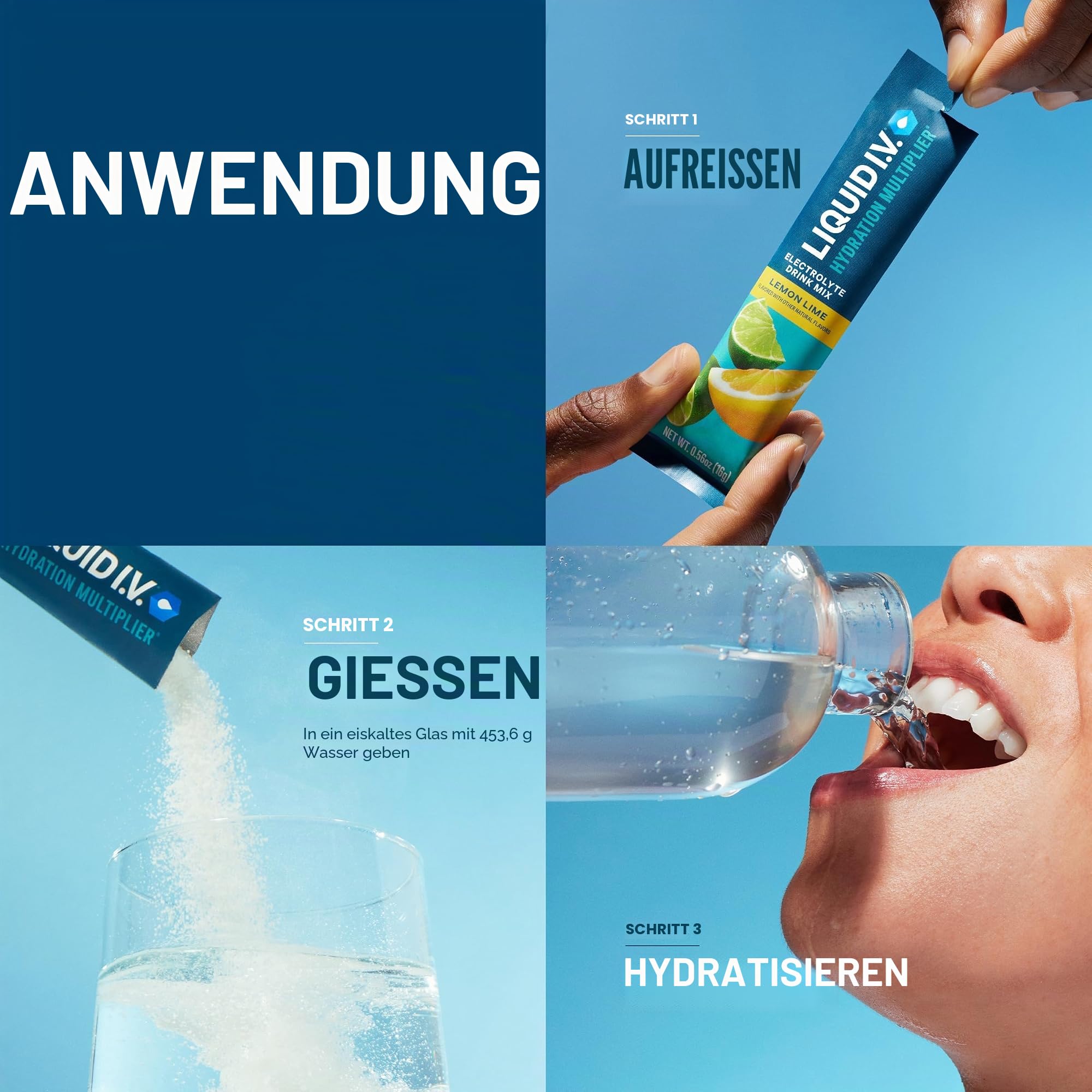 LIQUID IV Passionsfrucht Hydration Drink Mix, 10 Stück, 15,9 g