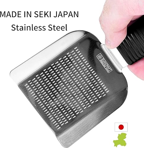 Miniatura 3 de Rallador japonés con mango para wasabi, rábano, ajo, jengibre, manzana, acero inoxidable (6.3 x 3.0 pulgadas), Seki Japón