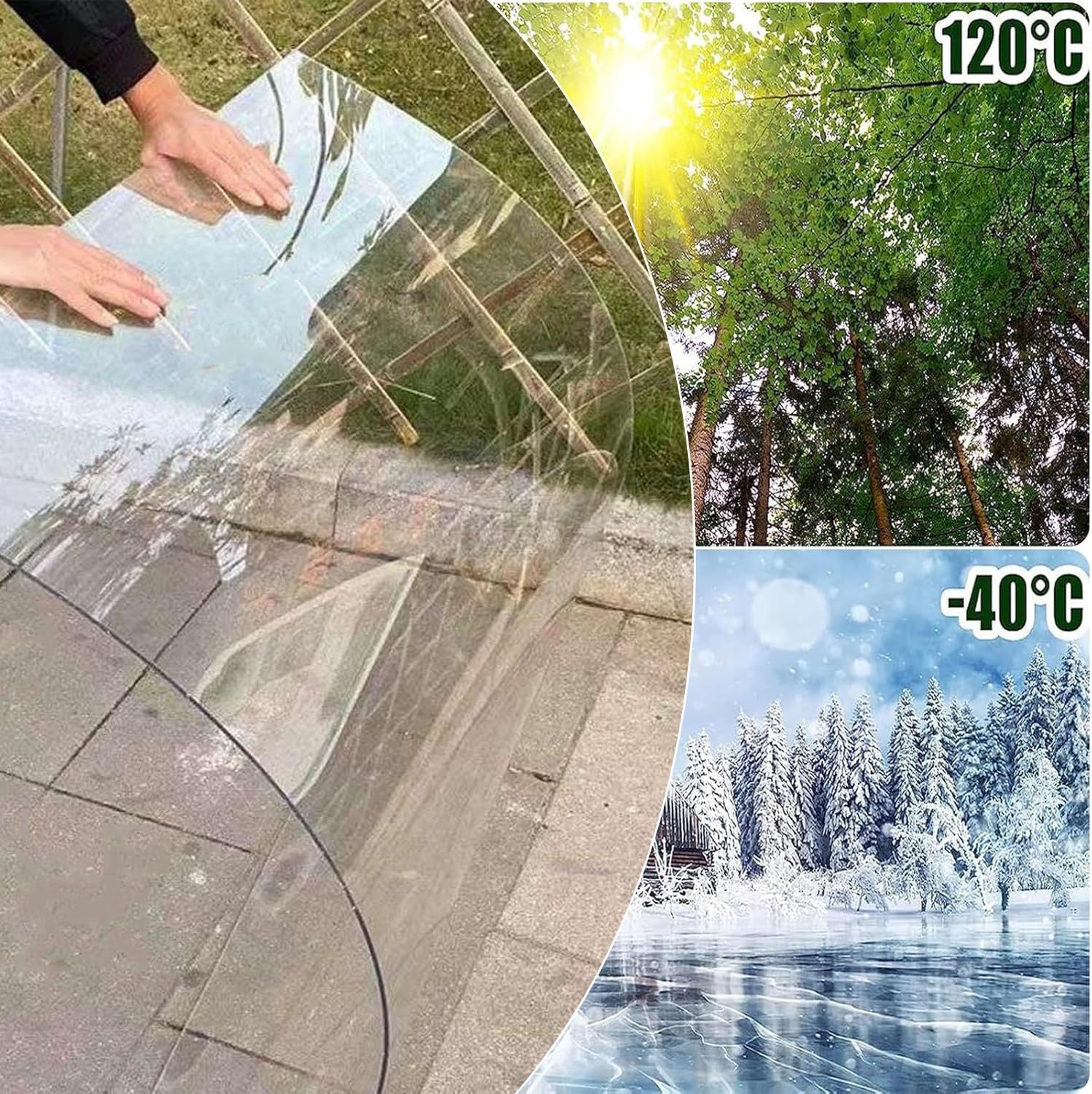 Pannello trasparente spesso 1,2 mm per serre, gazebo e verande, facile da tagliare, 1 m x 16 m / 3.3ft x 52.5ft