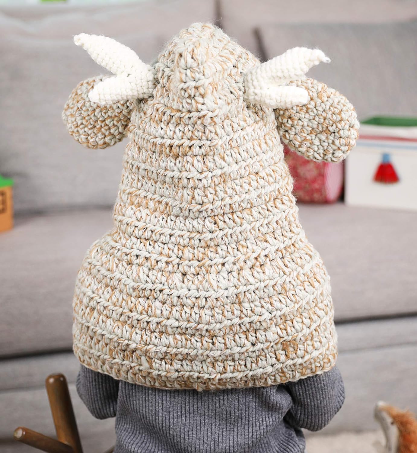 Sumolux Girls Kids Warm Animal Hats and Mitten Set Knitted Deer Style Coif Hood/Scarf Beanies for Winter : Clothing, Shoes & Jewelry