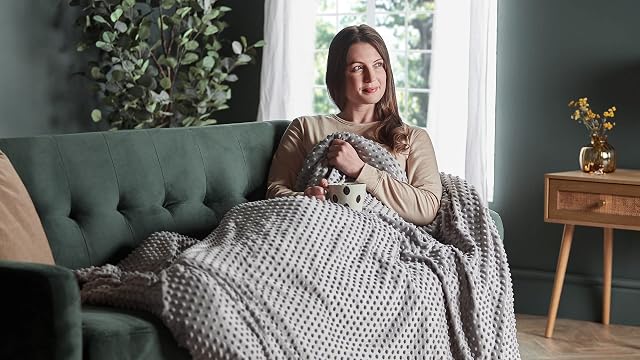 Silentnight Weighted Blanket Cover - Reversible and Removable Cover for Weighted Blankets with Corner Ties and Zip Closure Machine Washable - Grey