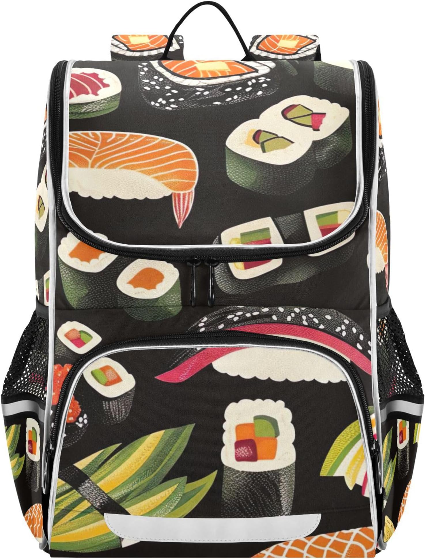Backpack for Girls Kids Students Large Back to School Bag Personalized Colorful Book Bag Toddler Elementary Backpack for Boys Hearty Sushi Food Print