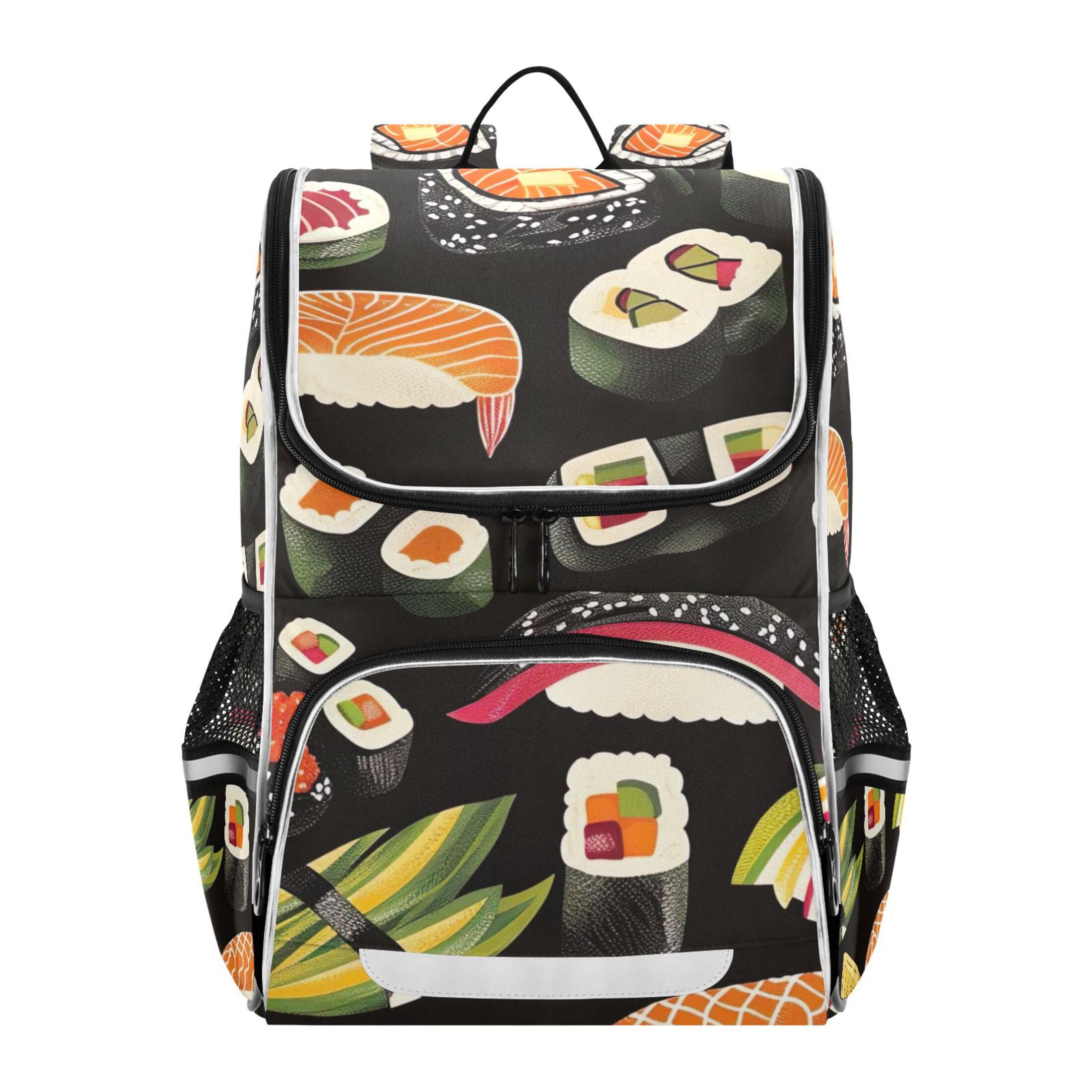 Backpack for Girls Kids Students Large Back to School Bag Personalized Colorful Book Bag Toddler Elementary Backpack for Boys Hearty Sushi Food Print