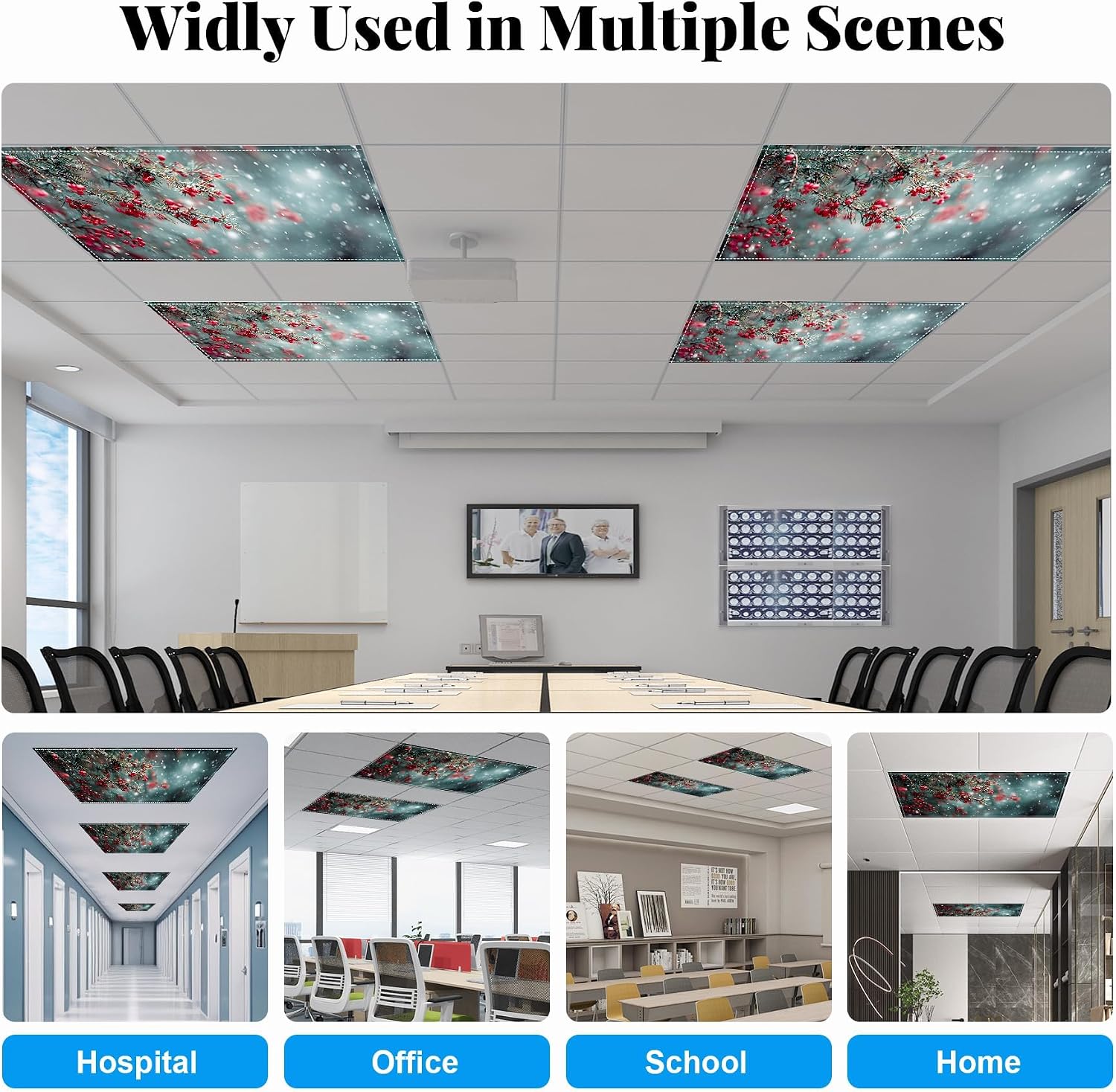 2 Pack Fluorescent Light Covers- 4 x 2 Feet Magnetic Ceiling Light Cover Room Supplies (Color 7)
