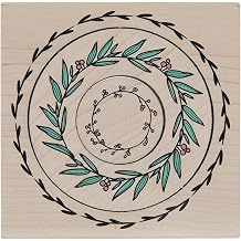 Momenta Nesting Wreaths Red Rubber Wood Mount Stamp