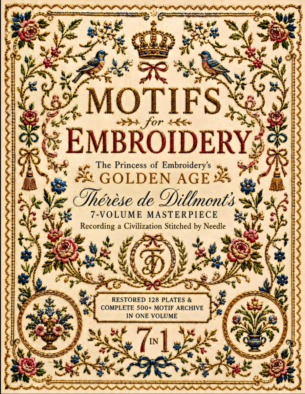 Motifs for Embroidery: The Princess of Embroidery’s Golden Age – Thérèse de Dillmont’s 7-Volume Masterpiece Recording a Civilization Stitched by ... & Complete 500+ Motif Archive in One Volume.