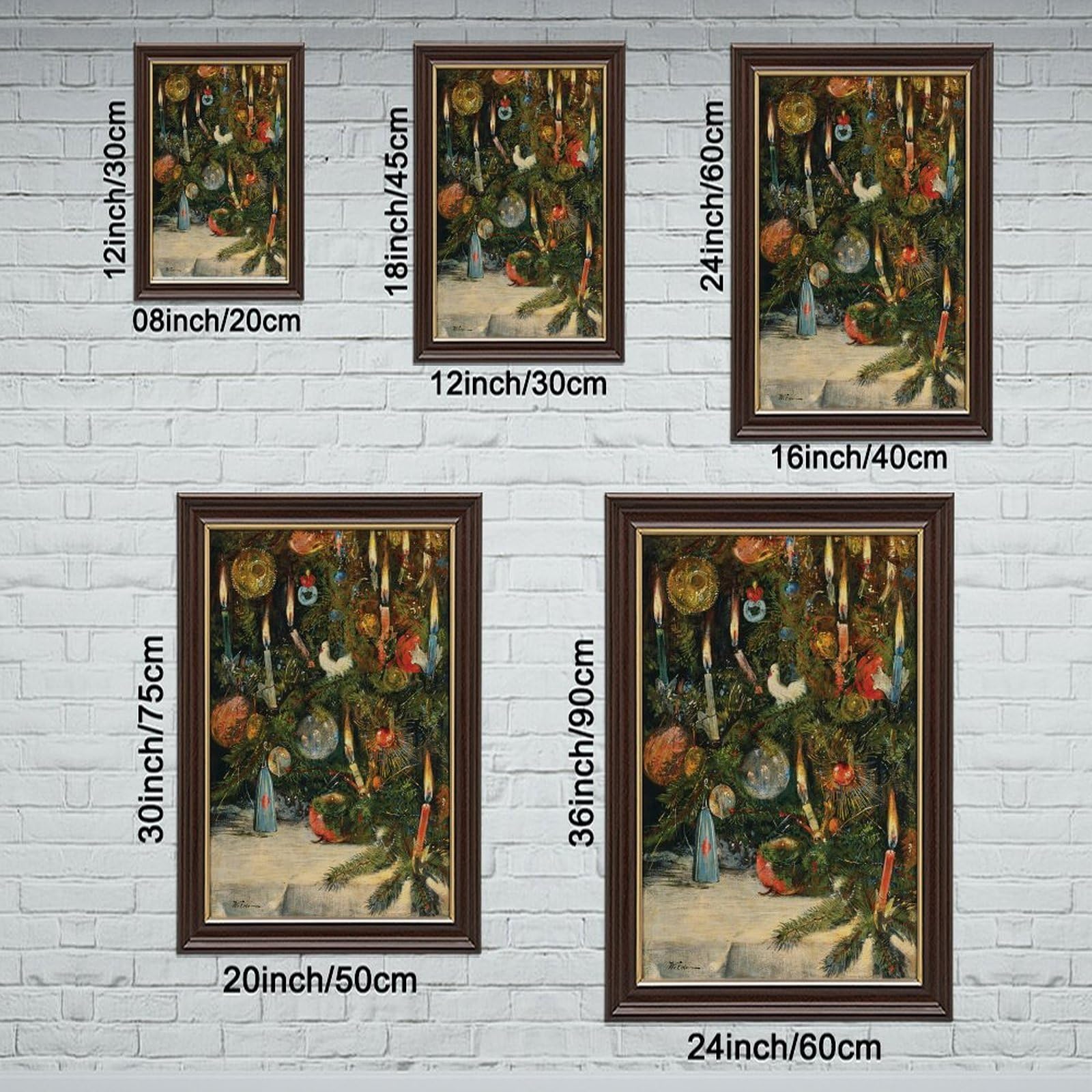 WCYB Impression sur toile de Noël avec lumières par Rudolf Bernhard Willmann - Décoration murale - Cadre à suspendre - 61 x 91,4 cm