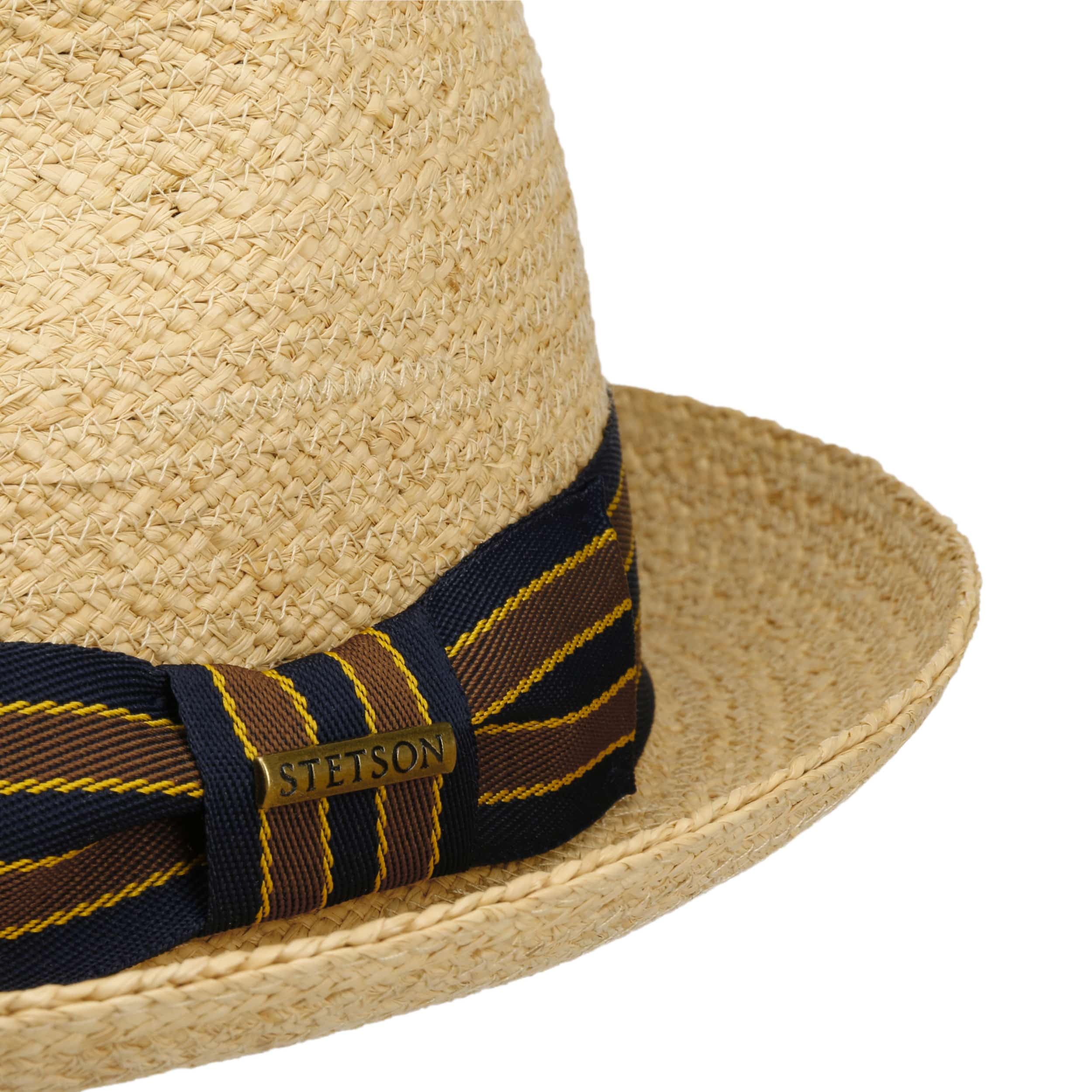 Stetson Yescott Player Raffiahut Naturfarbener Pork Pie Retro UV-Schutz 40 Garniturband