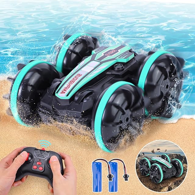 Entionho Remote Control Car for Children, 4WD Waterproof RC Car 360° Rotatable 180° Flip RC Offroad Car 2.4GHz Remote Control Car Toy Birthday for Boys Girls 2 Batteries