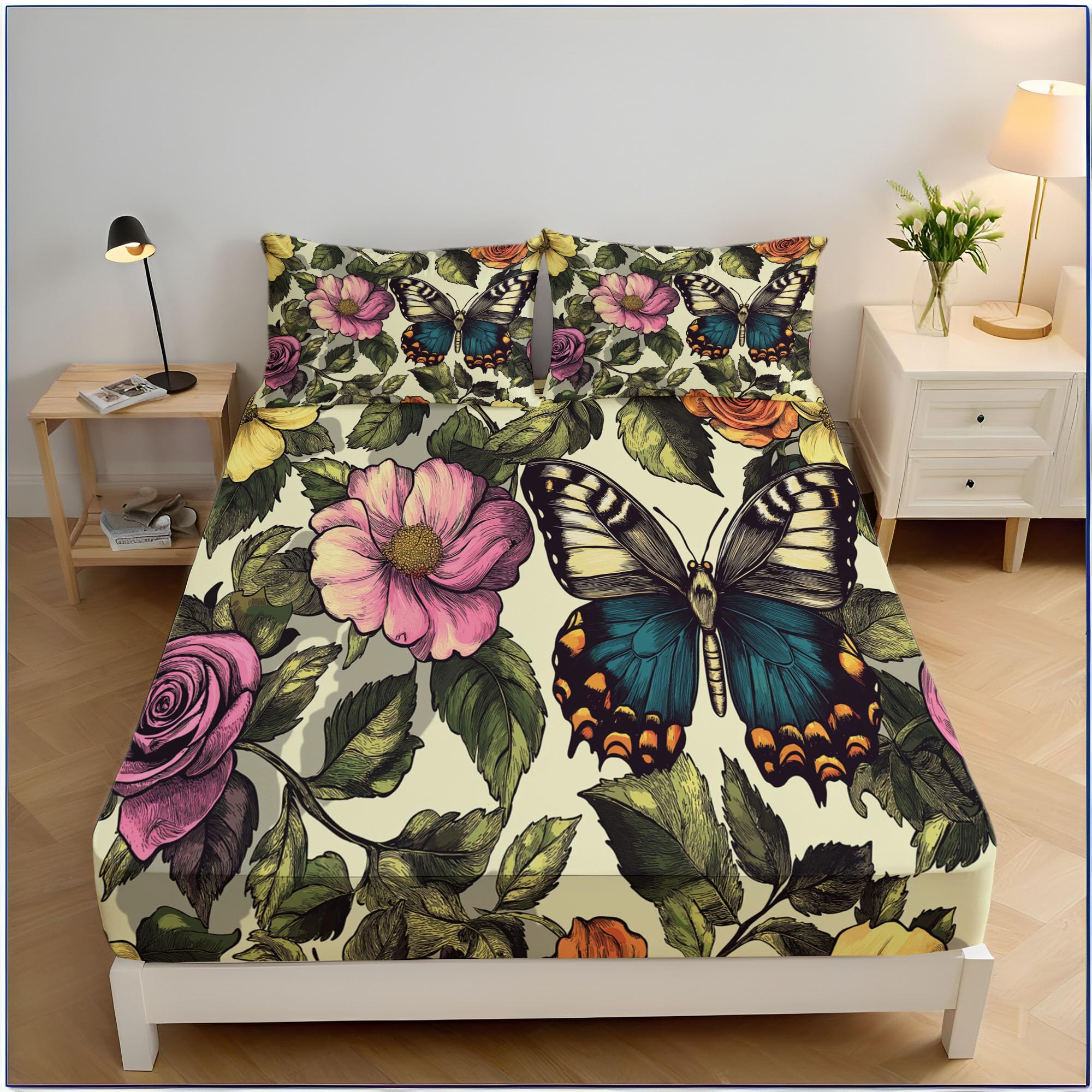 Drap housse 160x200cm antidérapant pour matelas épais 30cm