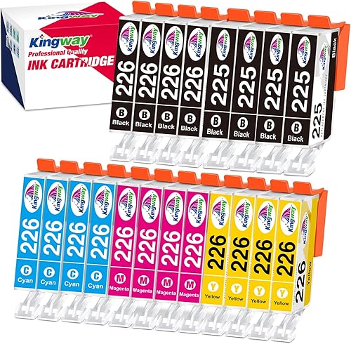 KINGWAY 225 226 - Cartuchos de tinta de repuesto para Canon PGI-225 CLI-226 compatibles con impresoras MG5120 MG6120 MG6220 MG8120 MG8120B iP4820