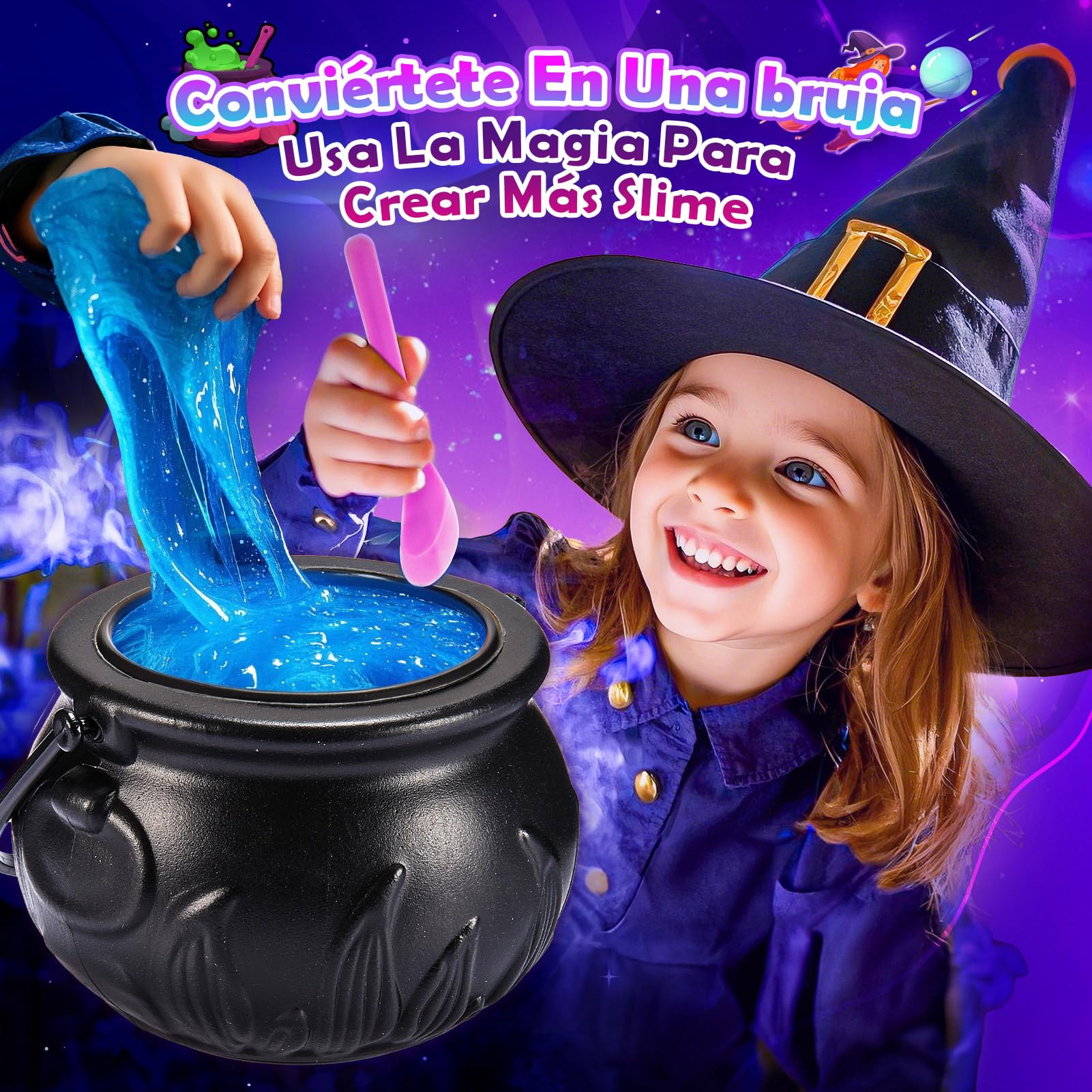 iKidiki Slime para Niños 6 7 8 9 10 11 12 Años, Regalo Niña 6-12 Años Galaxy Slime Kit Juguetes Niña 6-12 Años Manualidades para Niñas Slime Fluffy Pociones Magicas Niñas
