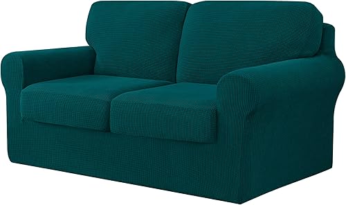 Miniatura 48 de CHUN YI Fundas de sofá de 7 piezas, fundas de sofá lavables, funda elástica para sofá de 3 cojines con respaldo y fundas de cojín separadas, Azul