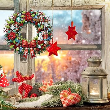 VODAPYC Christmas Wreath Diamond Art Hanging Kits for Adults
