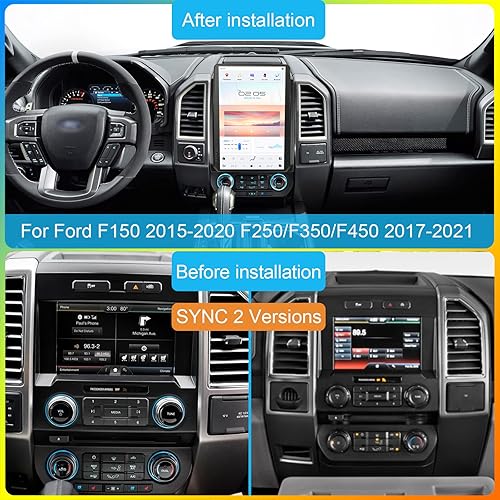 Miniatura 9 de Qualcomm Android 11 Radio de coche de 14.4 pulgadas para Ford F150 2015-2021 F250 F350 F450 2017-2021 Actualización estéreo Tesla estilo Dash IPS