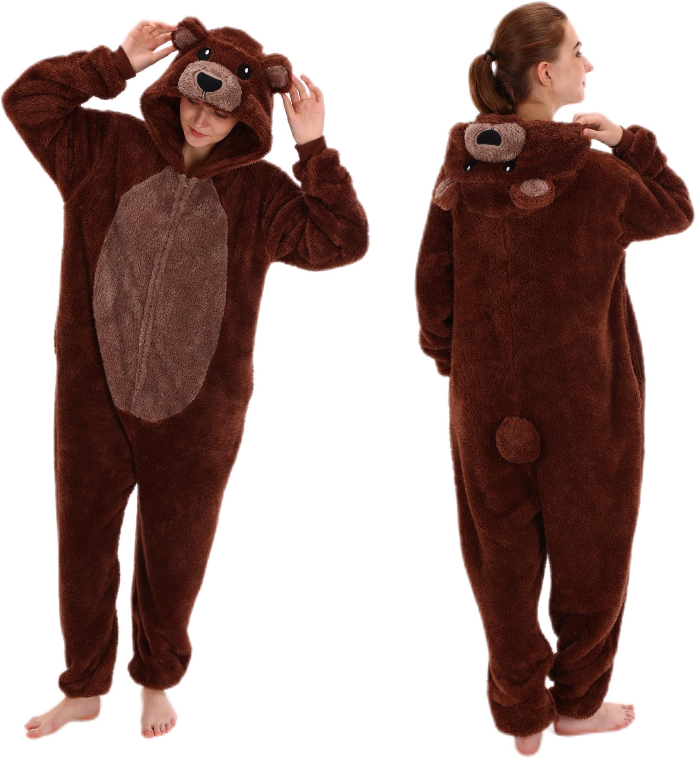 Unisex Adult Flannel Pajamas Onesie Onesie Halloween Costume Sleepwear