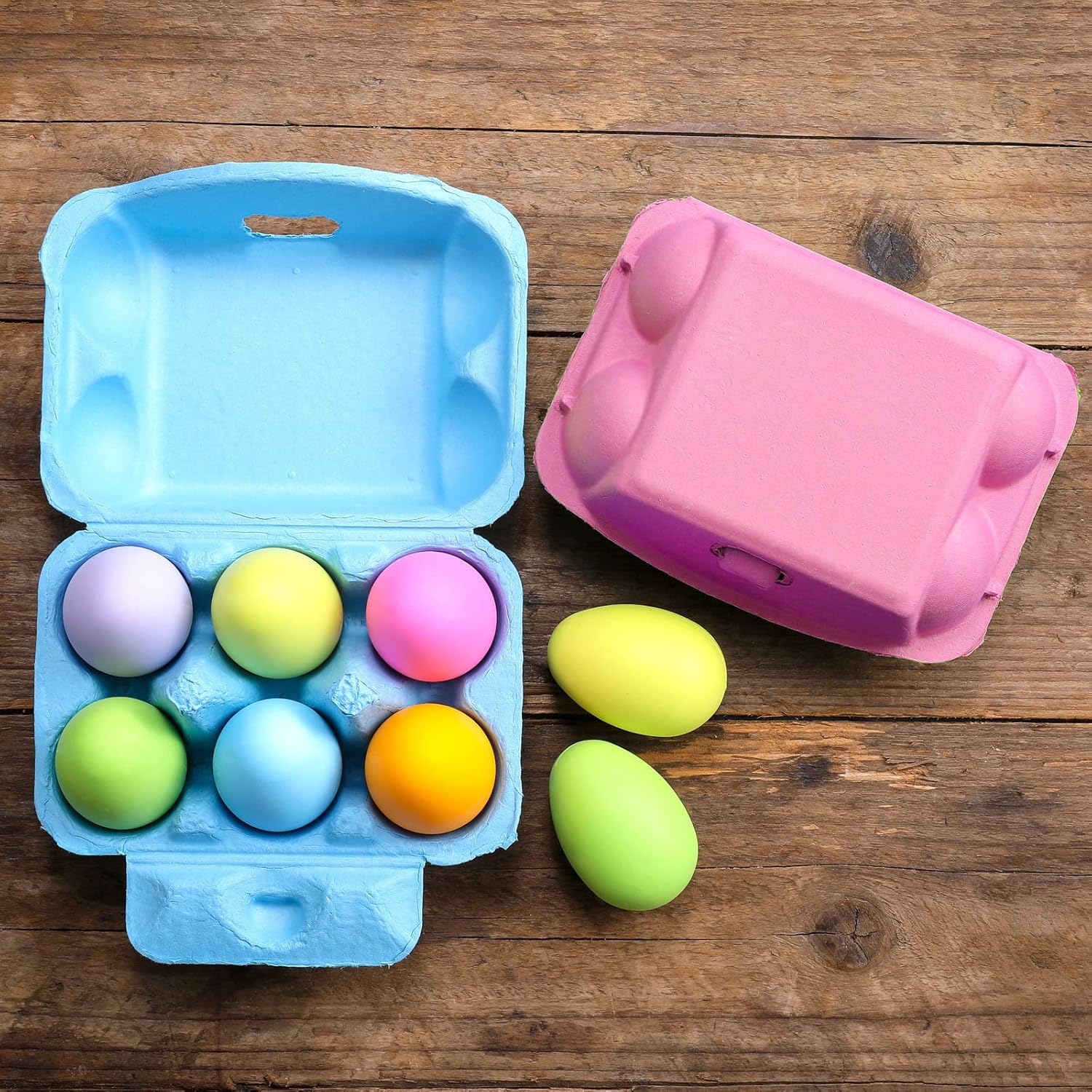 Half Dozen Colored Egg Cartons 20 Pack, Natural Pulp Paper Egg Cartons 6 Count for Chicken Eggs Reusable, Blank Colorful Easter Toy Color Storage Tray for Holds Up to Six 6 Egg Holder Basket Cardboard